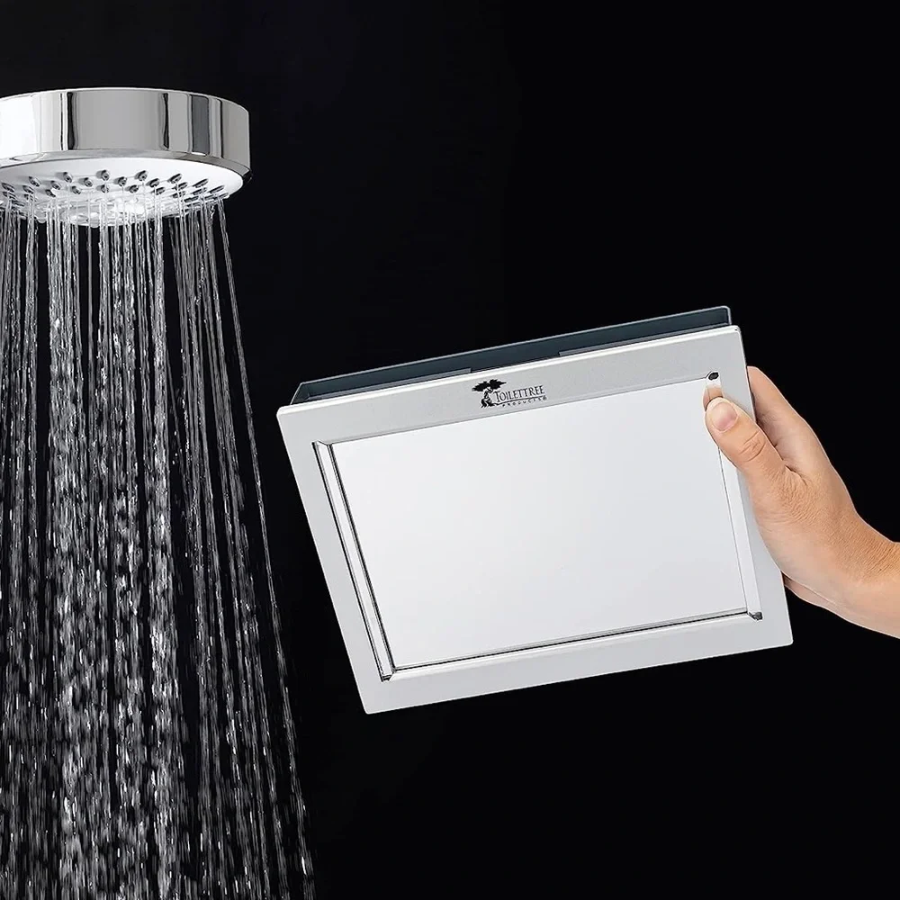 LED Lighted Framed Fogless Shower Mirror with Squeegee